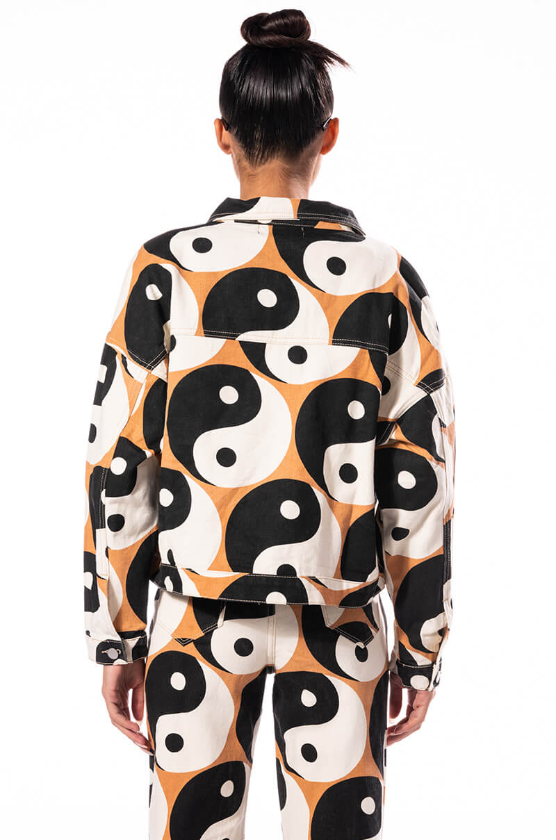 YINYANG PRINTED DENIM JACKET