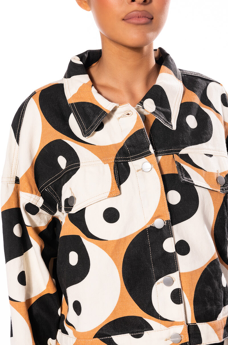 YINYANG PRINTED DENIM JACKET