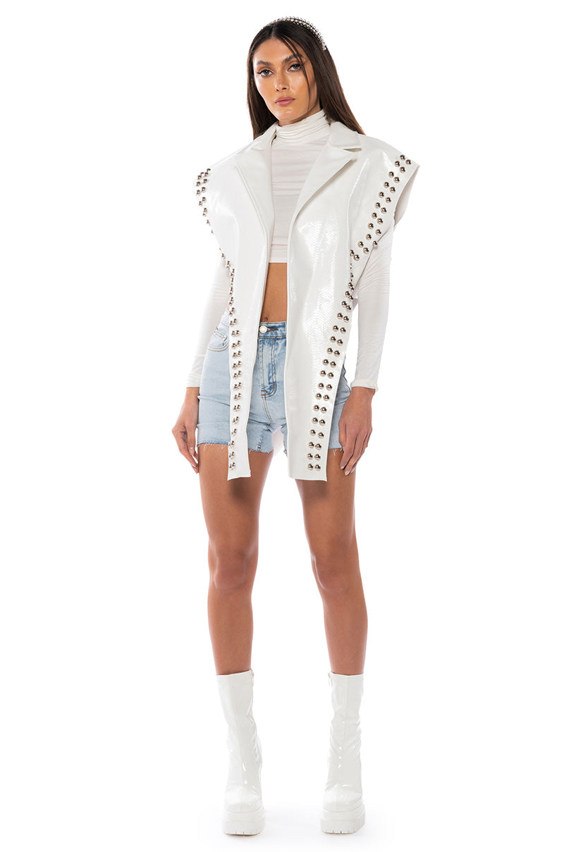 YOU ALREADY KNOW MOTO VEST WITH FRONT DRAPE