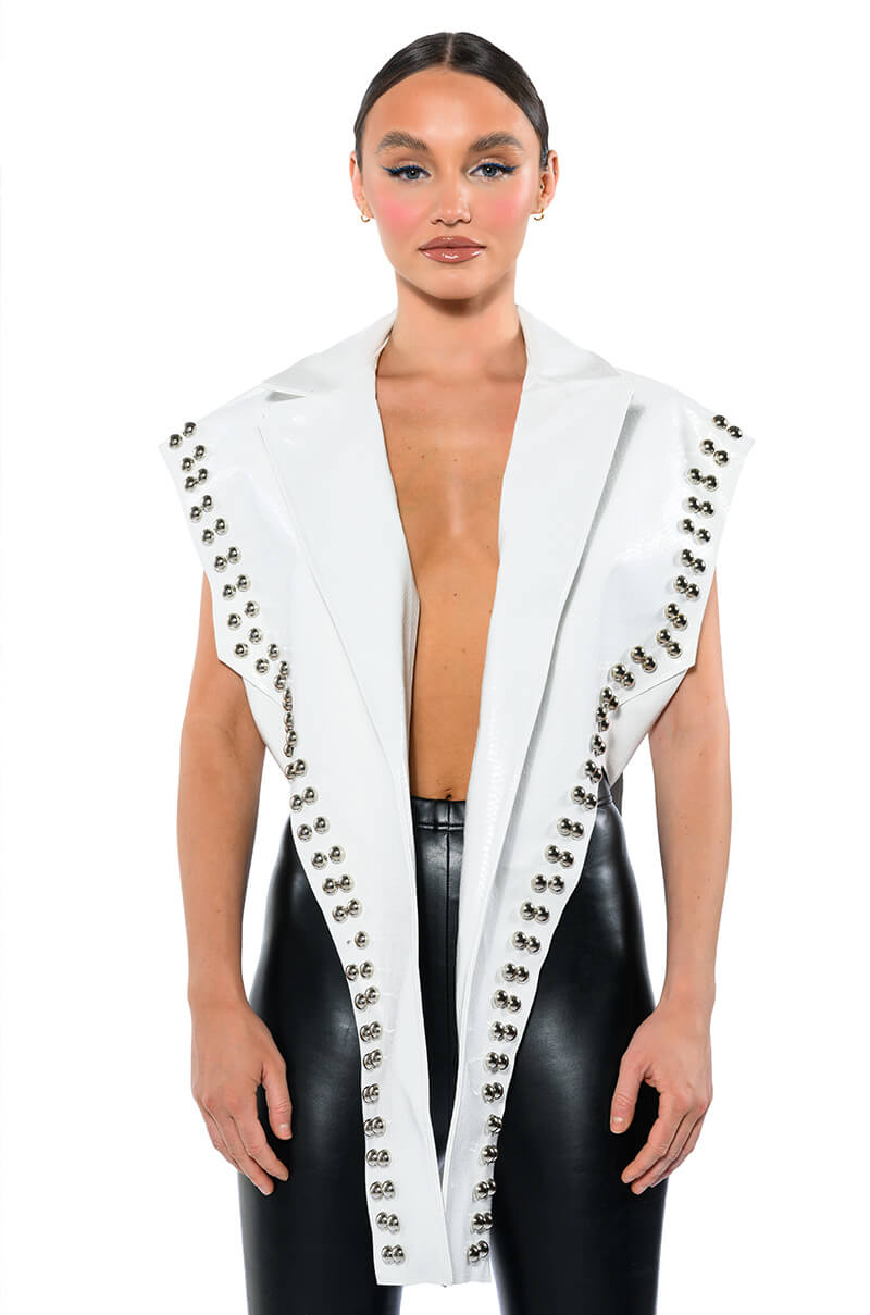 YOU ALREADY KNOW MOTO VEST WITH FRONT DRAPE