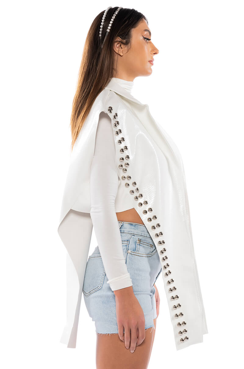 YOU ALREADY KNOW MOTO VEST WITH FRONT DRAPE