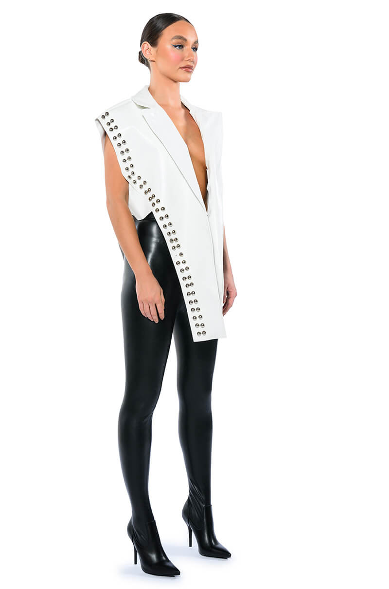YOU ALREADY KNOW MOTO VEST WITH FRONT DRAPE