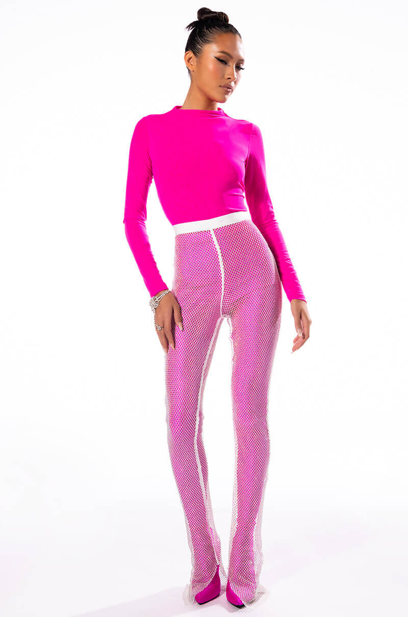 YOU CAN'T HANDLE THIS MESH RHINESTONE PANT