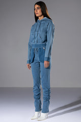 YOU OUGHTA KNOW DENIM HOODIE