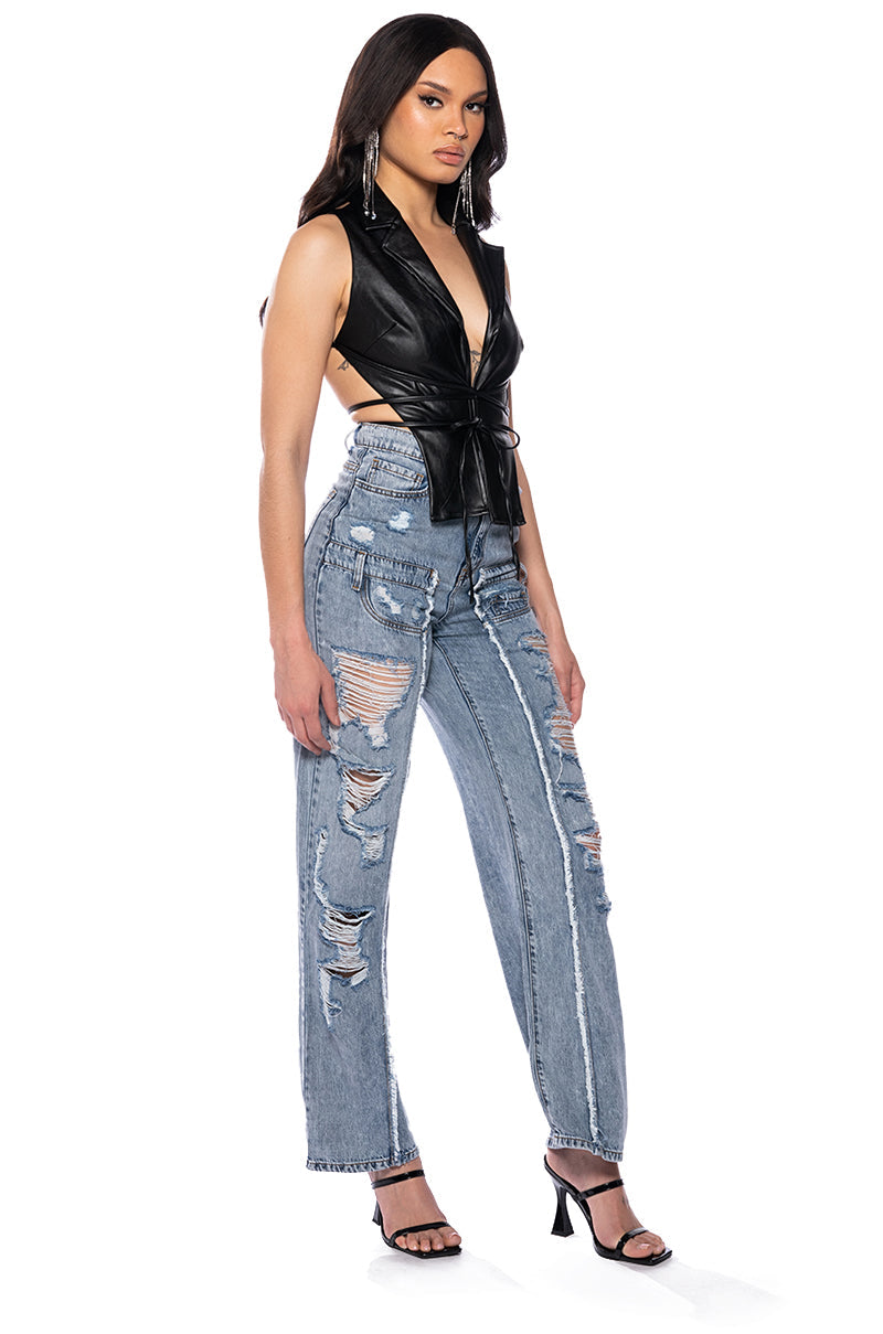 YOU'RE NO GOOD FOR ME OPEN BACK VEST