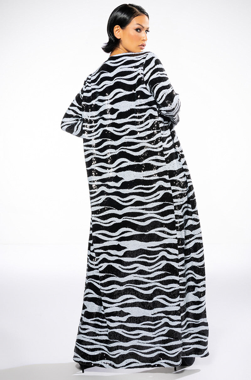 ZEBRA SEQUIN DUSTER