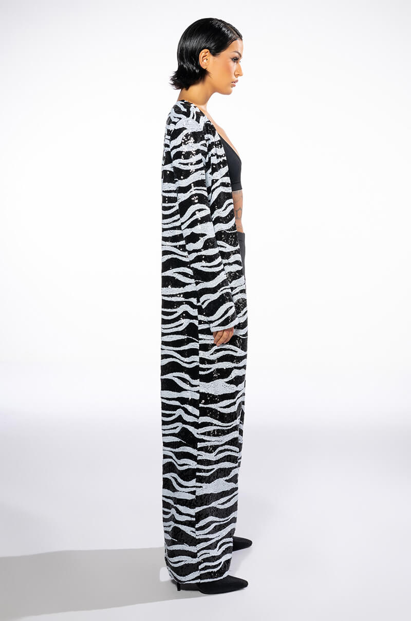 ZEBRA SEQUIN DUSTER