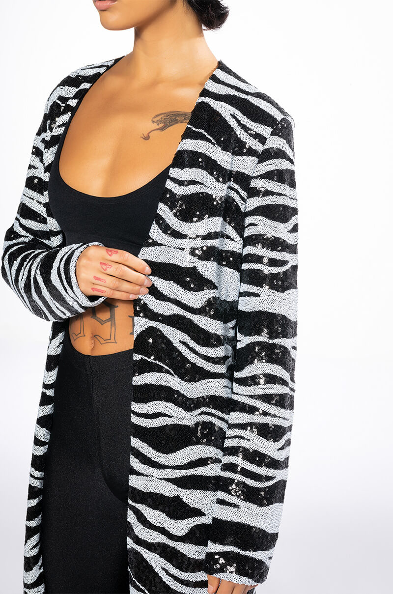 ZEBRA SEQUIN DUSTER