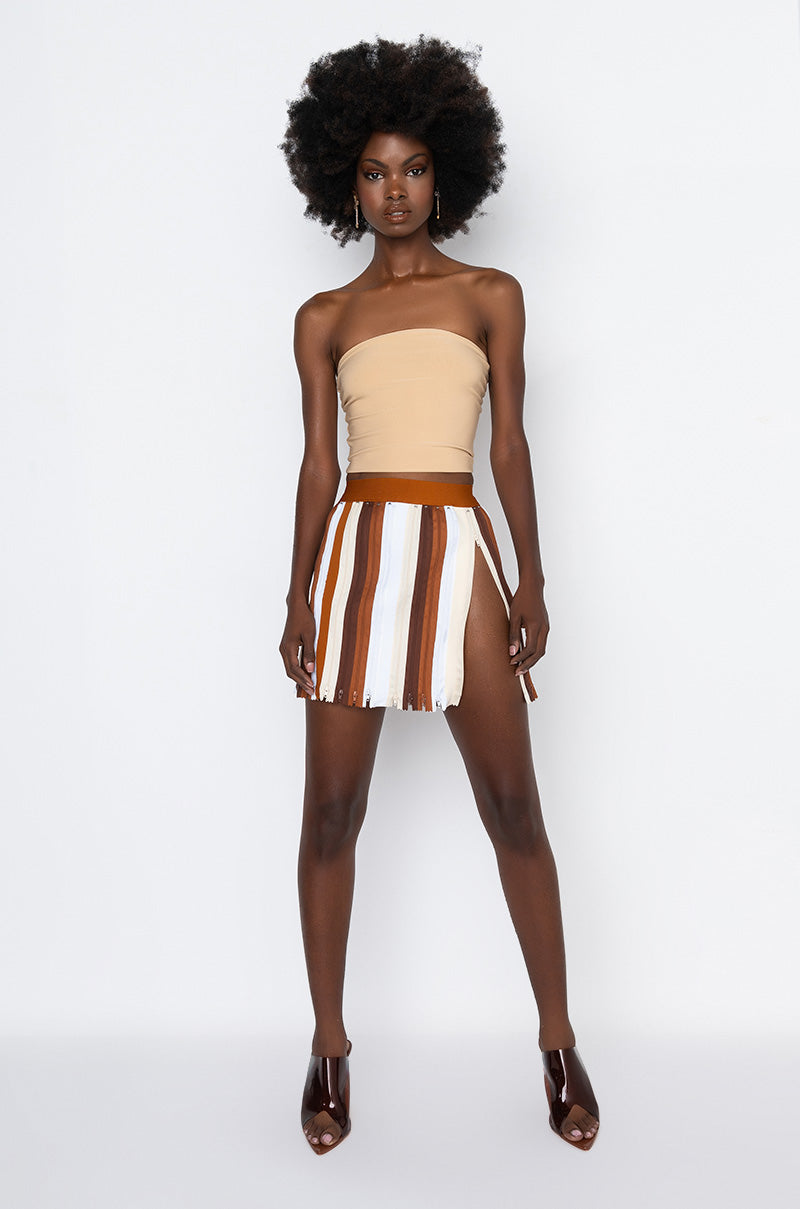 ZIP ME UP MINI SKIRT WITH ZIPPER TRIM