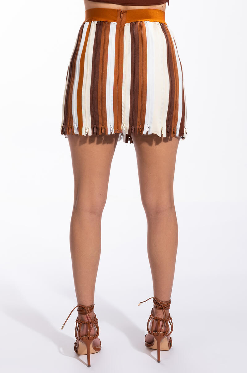 ZIP ME UP MINI SKIRT WITH ZIPPER TRIM