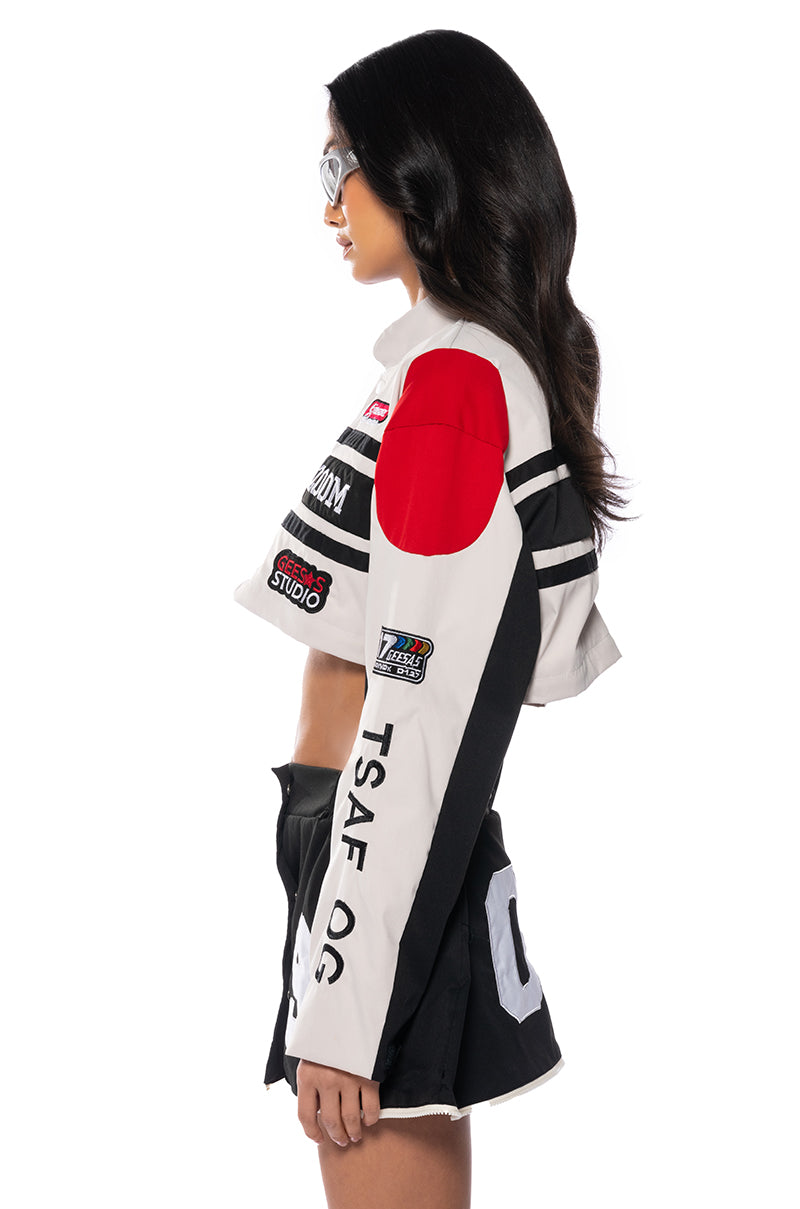 ZOOM ZOOM TWO IN ONE BOMBER SKIRT SET