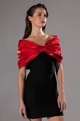 ZURI STATEMENT BOW BANDAGE MINI DRESS